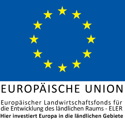 EU-Logo – Hier investiert Europa in die ländlichen Gebiete
